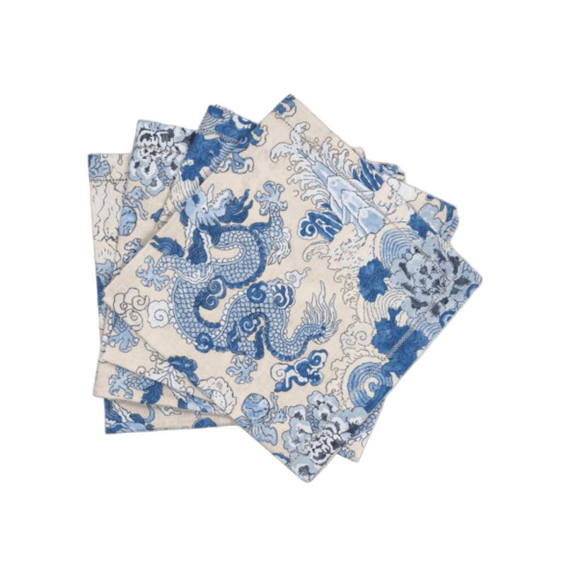 Magic Mountain Porcelain Blue Table Linens by Matouk | Schumacher