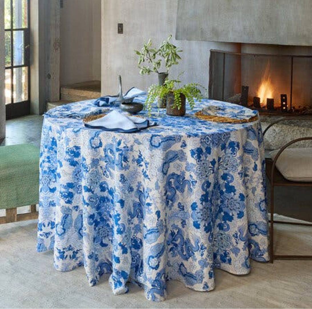 Magic Mountain Porcelain Blue Table Linens by Matouk | Schumacher