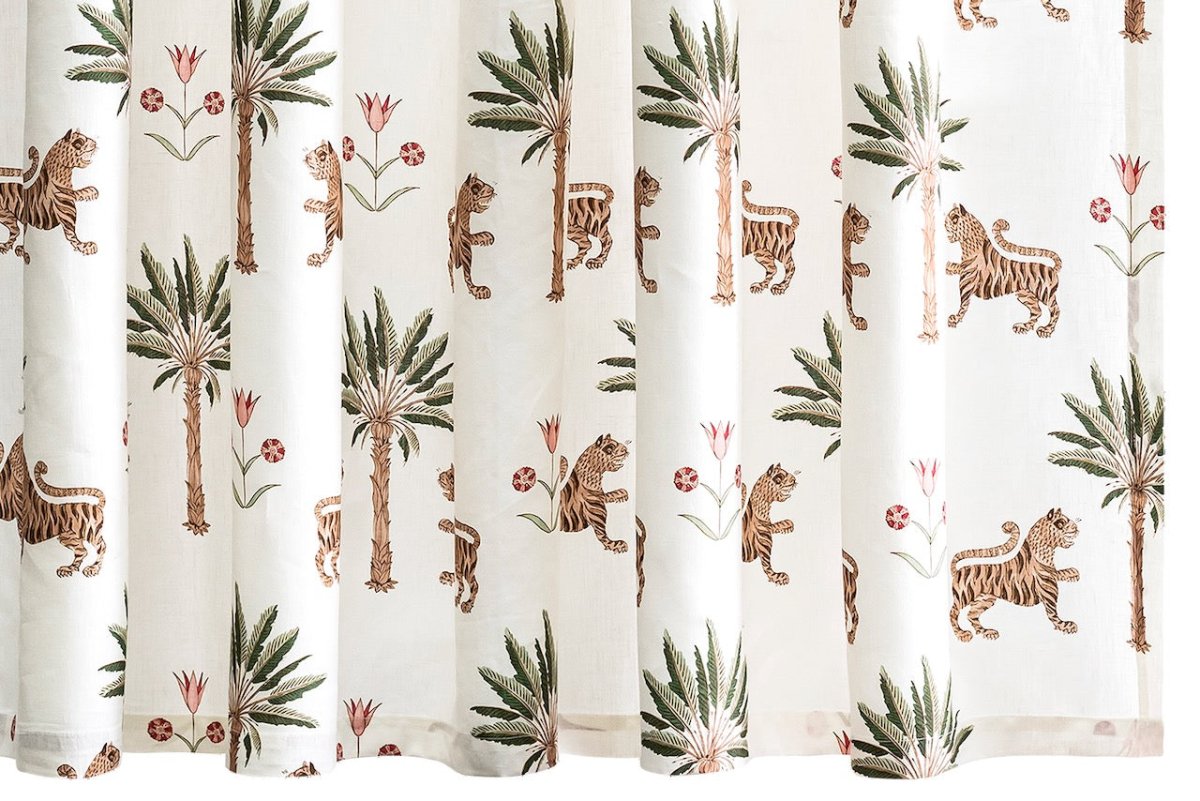 Tiger Palm Shower Curtain in Tiger Eye by Matouk Schumacher