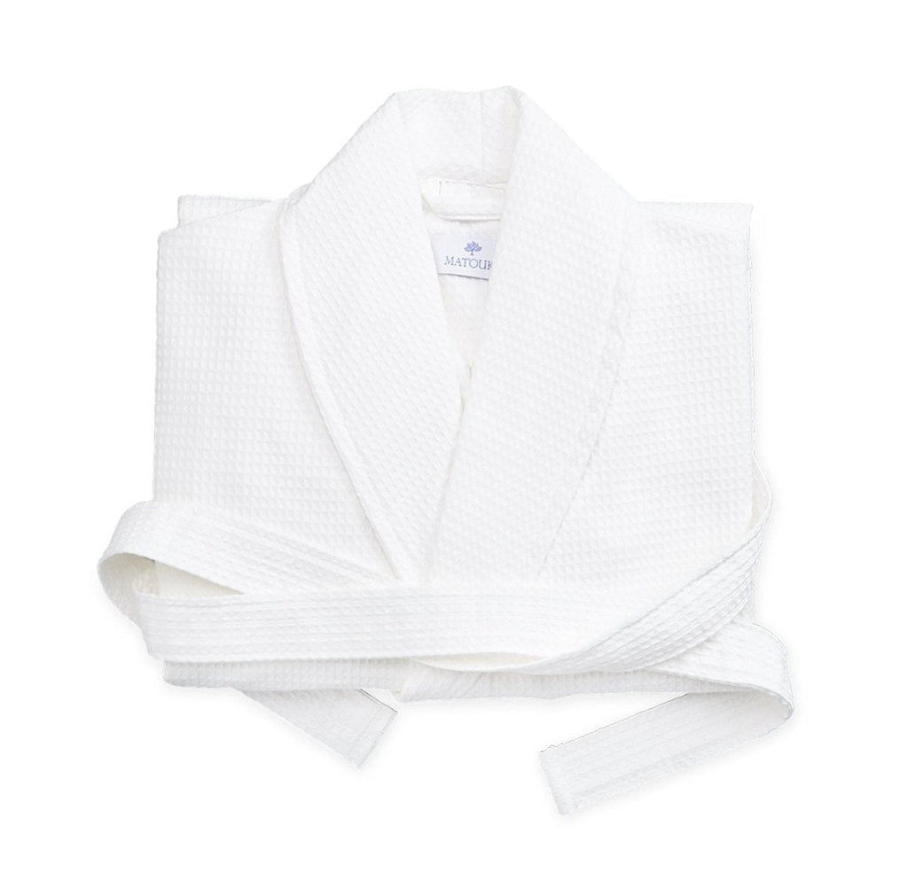 White Waffle Weave Matouk Robe