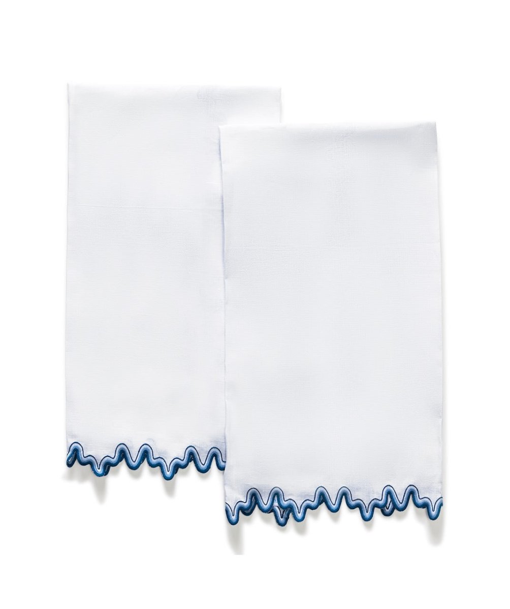 Wave Guest Towels in Aquarius by Matouk