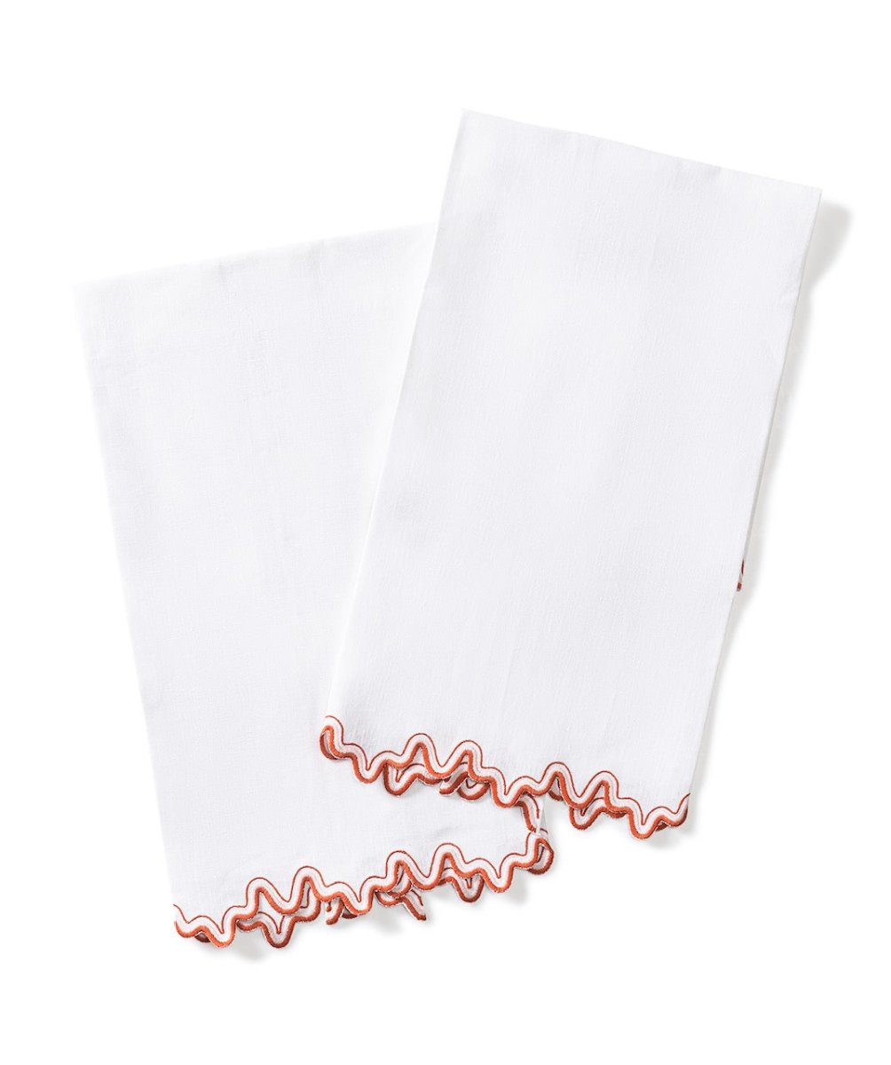 Wave Guest Towels in Carnelian by Matouk