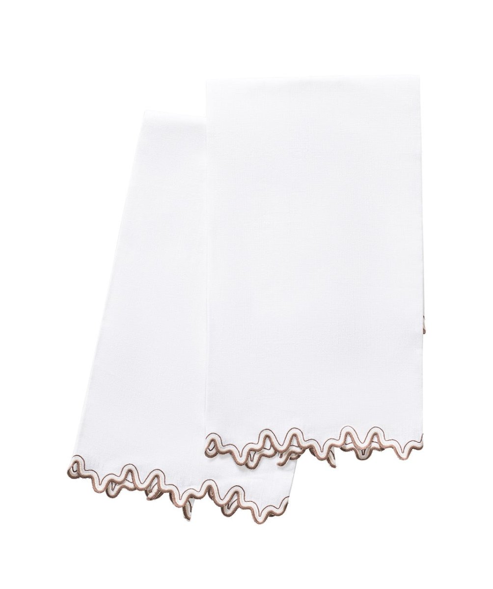 Wave Guest Towels in Chestnut by Matouk