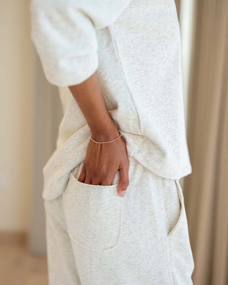 Frenchie Wide Leg Pant in Ash Heather by Mersea