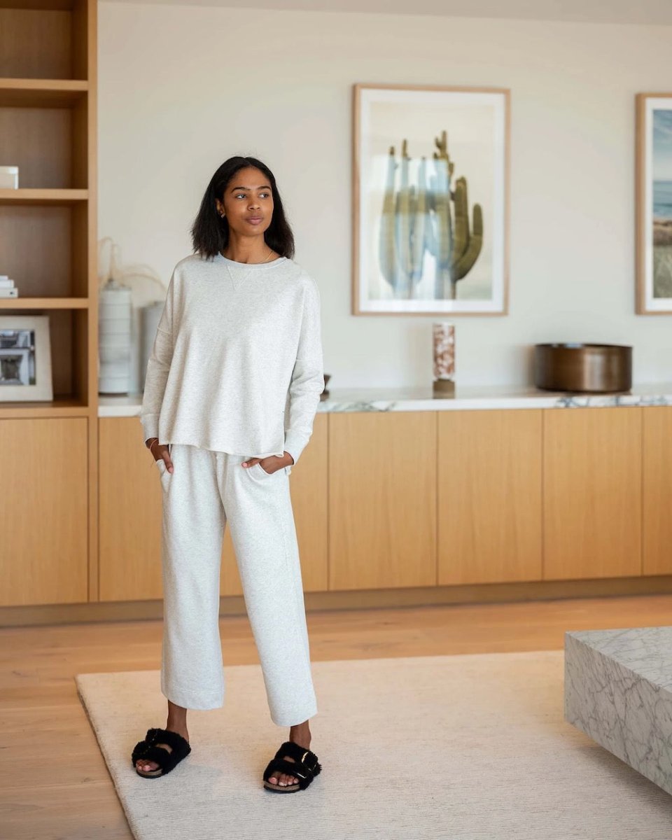 Frenchie Crewneck Sweatshirt in Ash Heather by Mersea