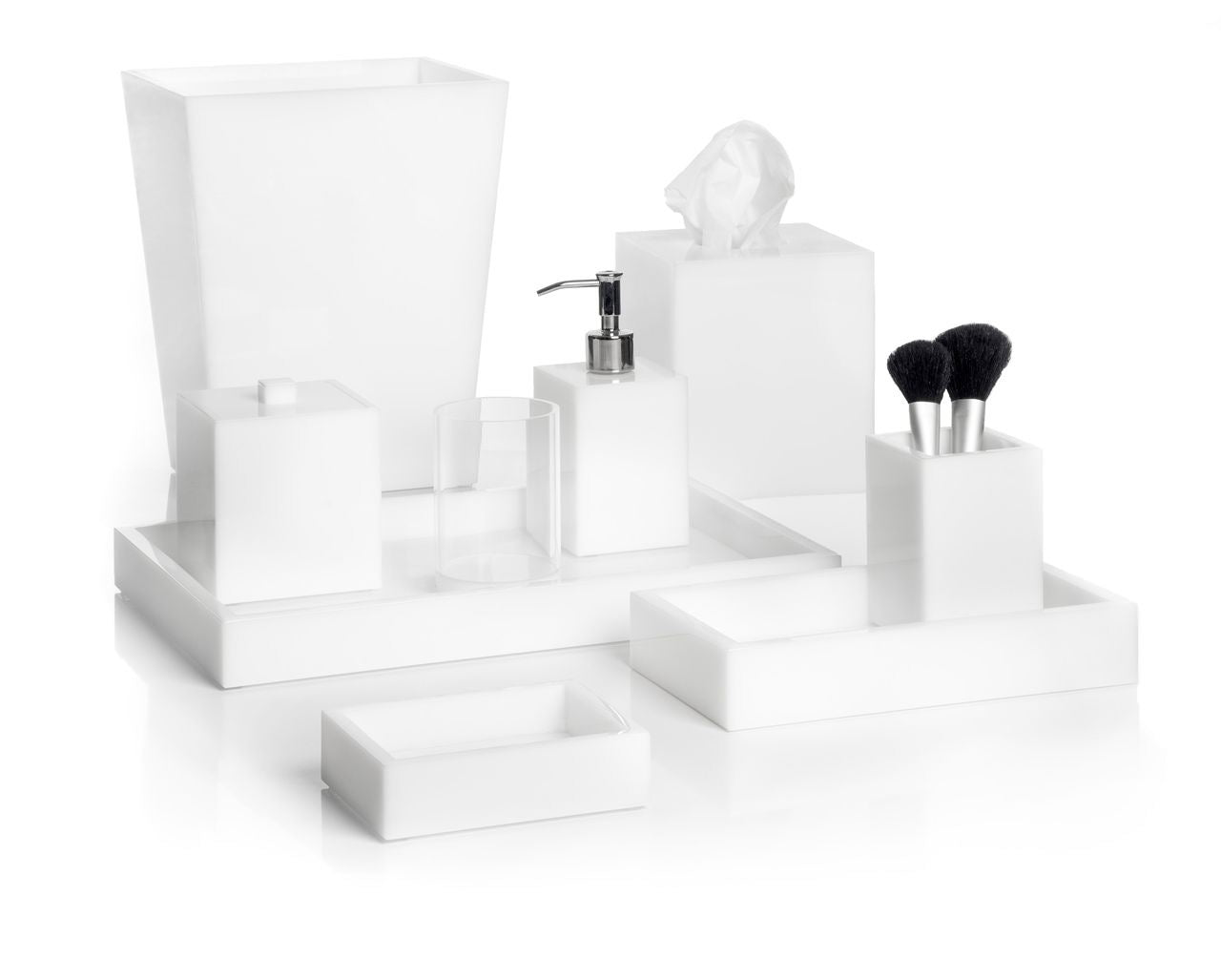 Ice White Lucite Bath Accessories by Mike + Ally