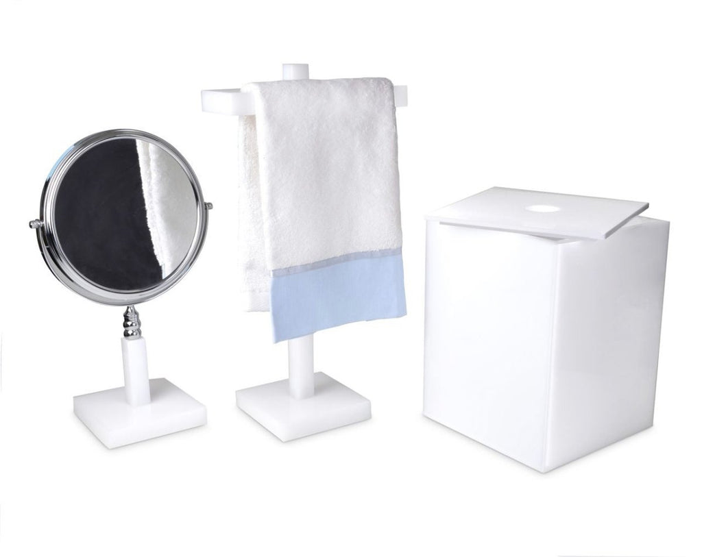 Ice White Lucite Bath Accessories by Mike + Ally