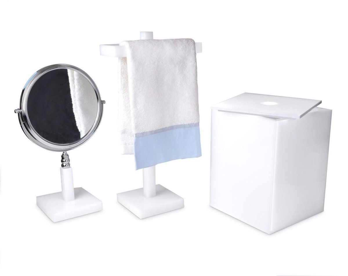 Ice White Lucite Bath Accessories by Mike + Ally