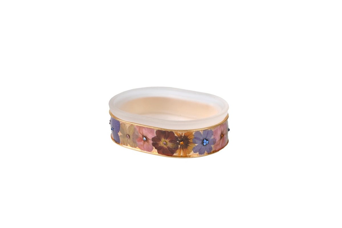 Fleur Wild Flowers with Cabochon Stones Bath Accessories by Mike + Ally
