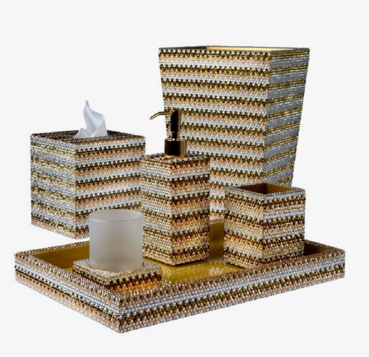 Biarritz Solid Swarovski Crystals Bath Accessories by Mike + Ally