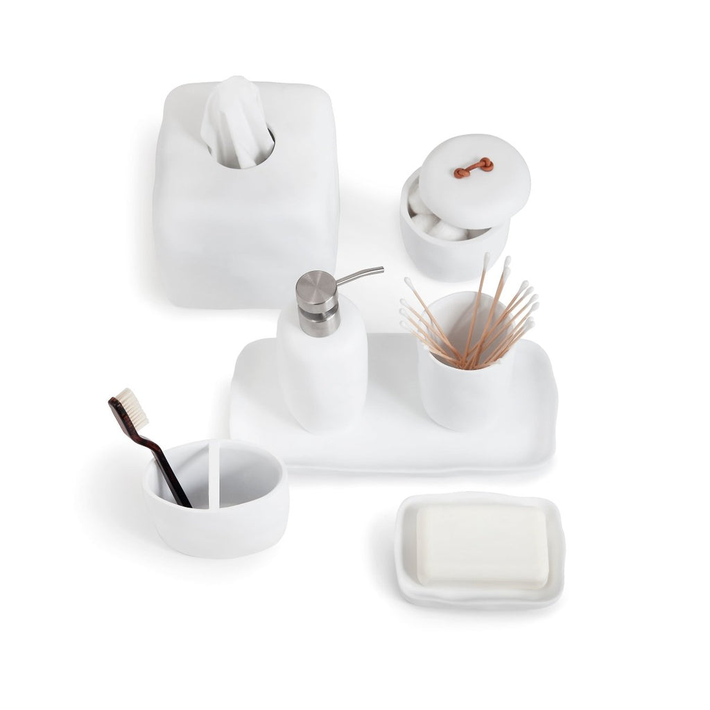 Montecito White Bath Accessories by Kassatex