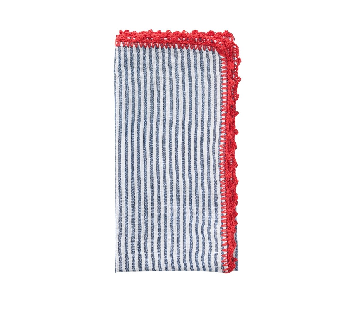 Seersucker Napkin in Navy & Red Set of 4 by Kim Seybert