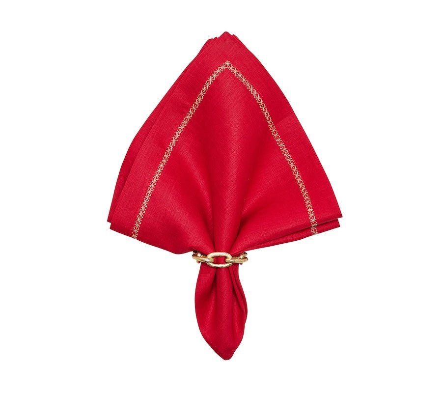 Chain Link Napkin Ring in Gold Set of 4 by Kim Seybert