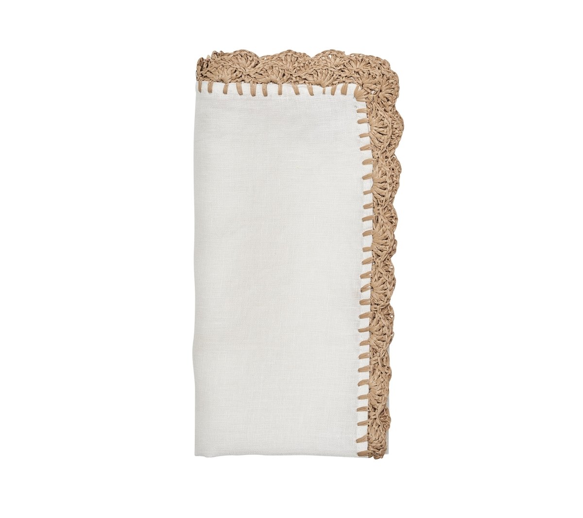 Shell Edge Napkin in White & Natural Set of 4 by Kim Seybert