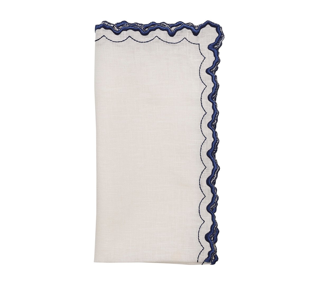 Arches Napkin in White & Blue Set of 4 by Kim Seybert