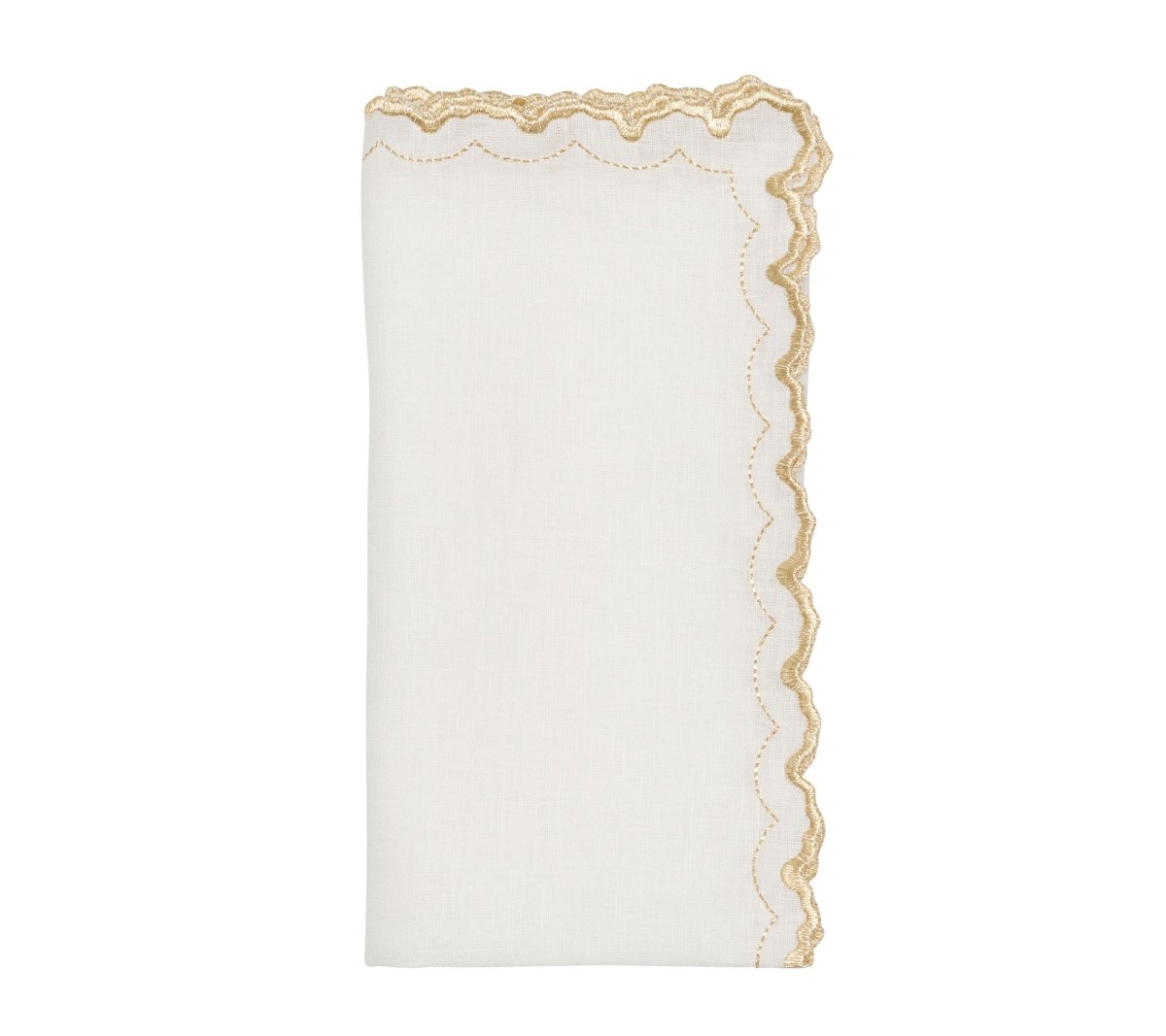 Arches Napkin in White & Gold Set of 4 by Kim Seybert