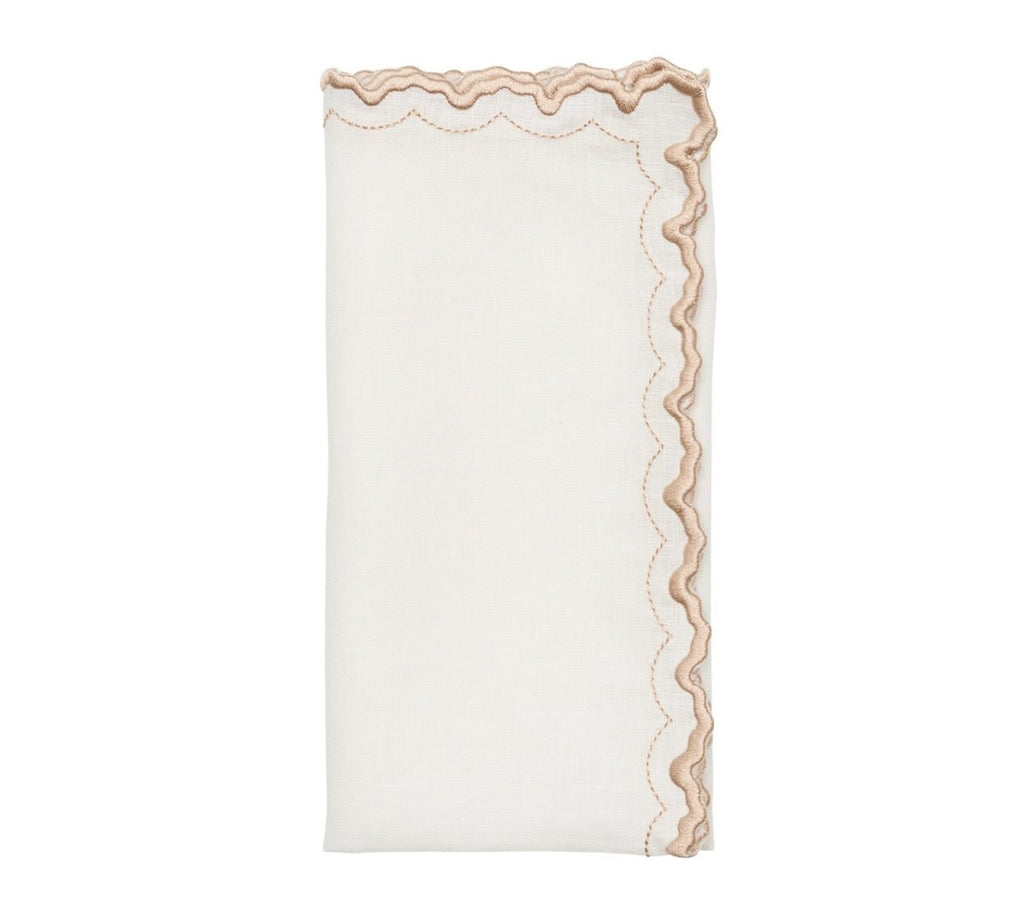 Arches Napkins in White & Natural Set of 4 by Kim Seybert