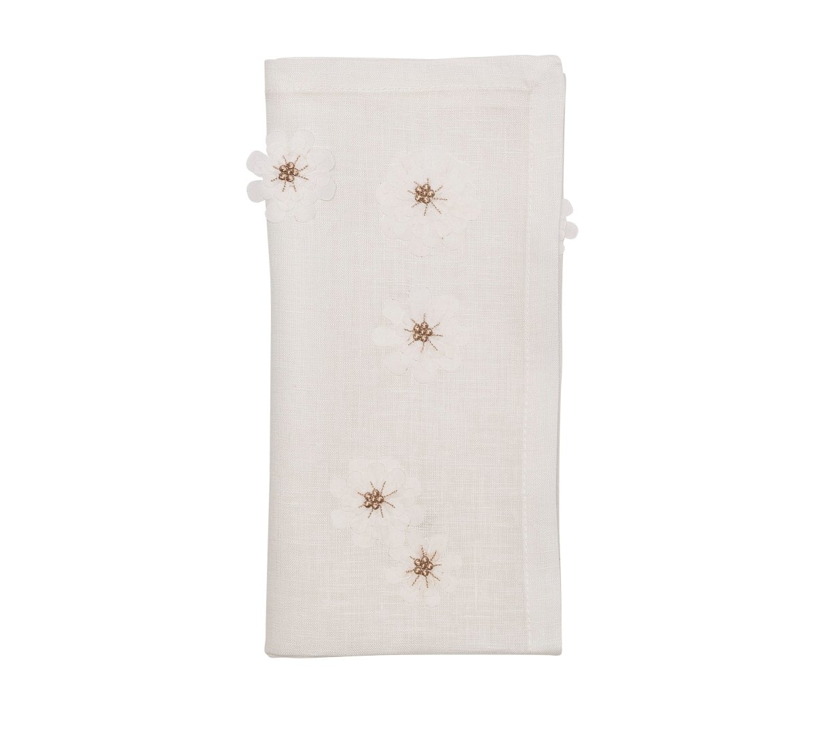Florette Napkin in White & Natural Set of 4 by Kim Seybert
