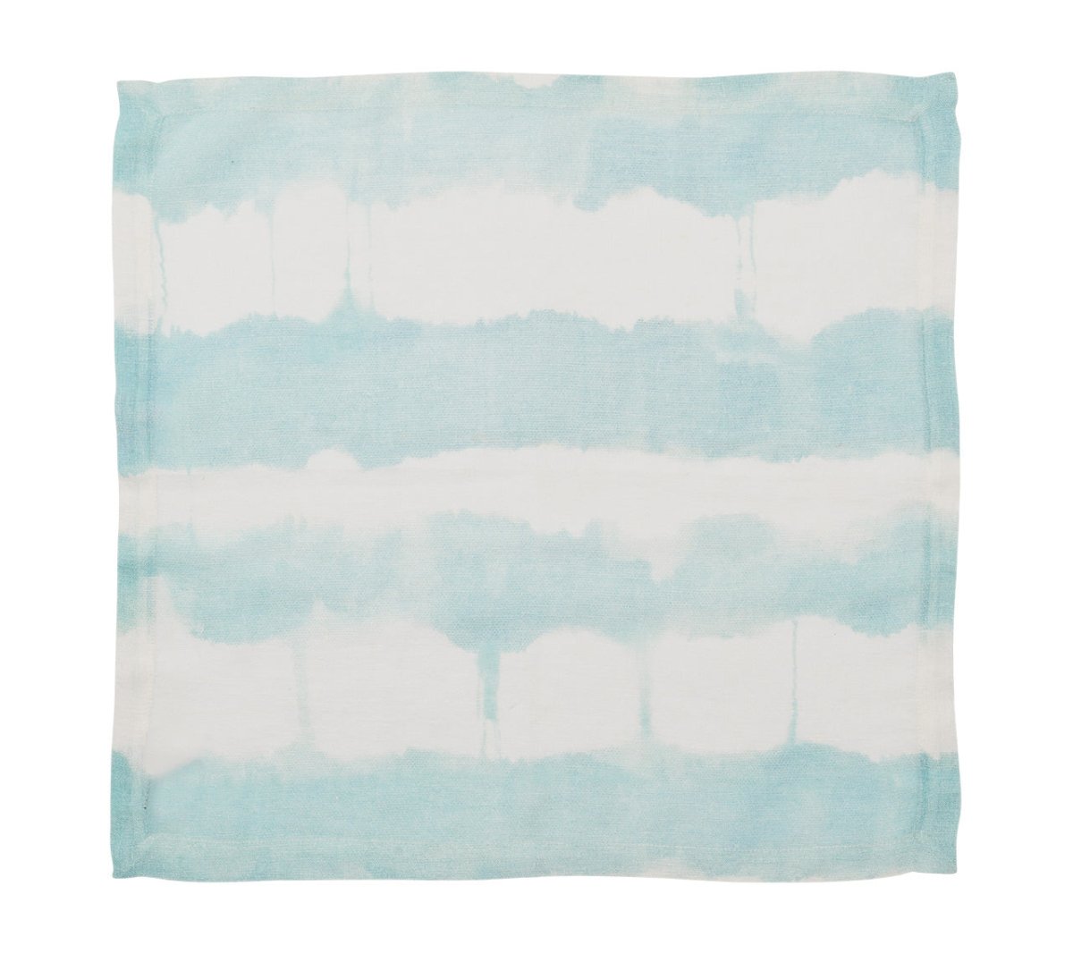 Watercolor Stripe Napkins in White & Seafoam Set of 4 by Kim Seybert