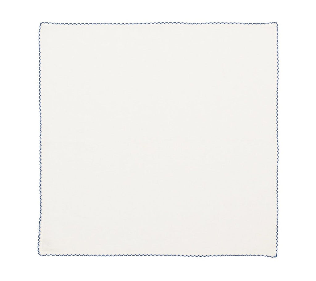 Casbah Napkins Set of 4 White & Blue by Kim Seybert