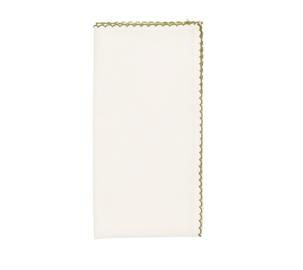 Casbah Napkins Set of 4 White & Green by Kim Seybert