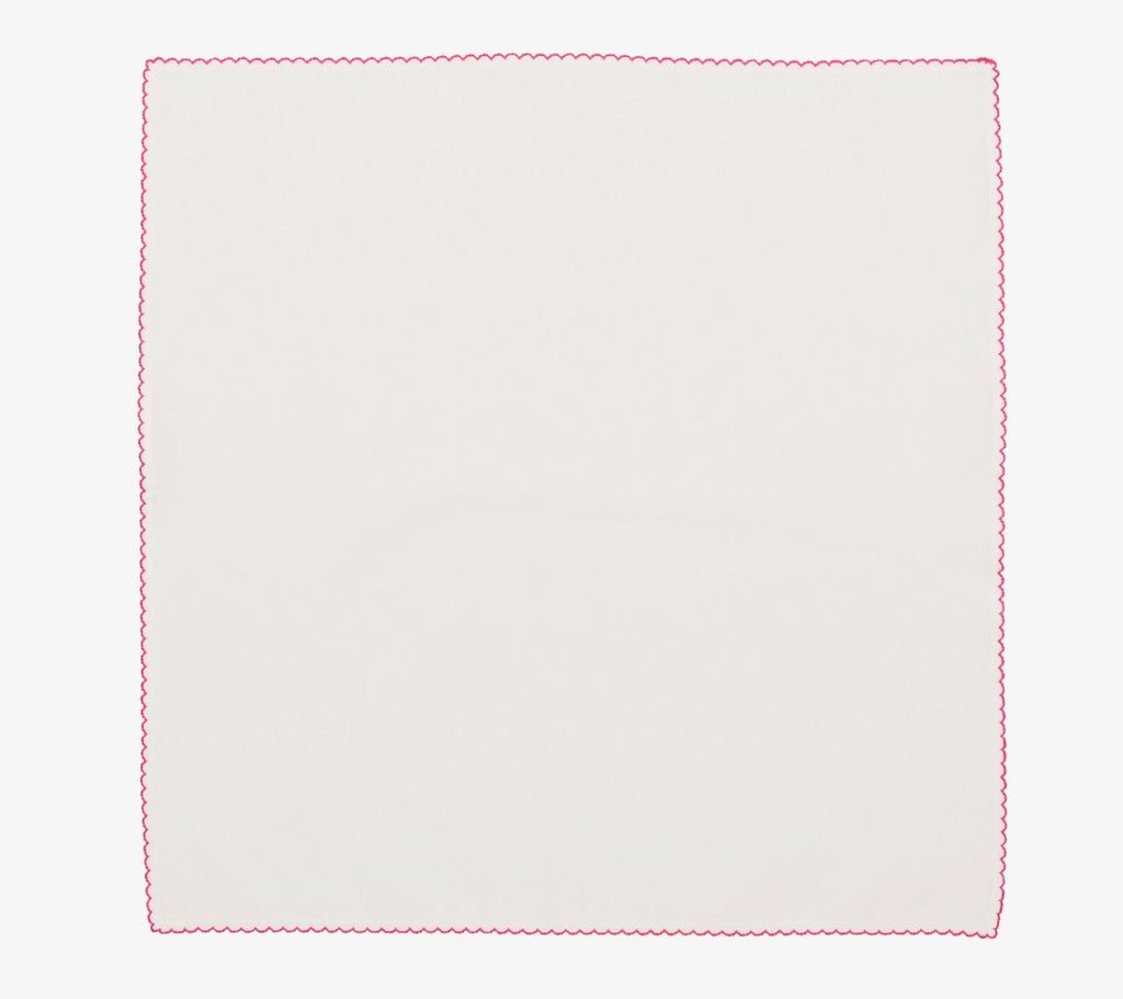 Casbah Napkins Set of 4 White & Pink by Kim Seybert