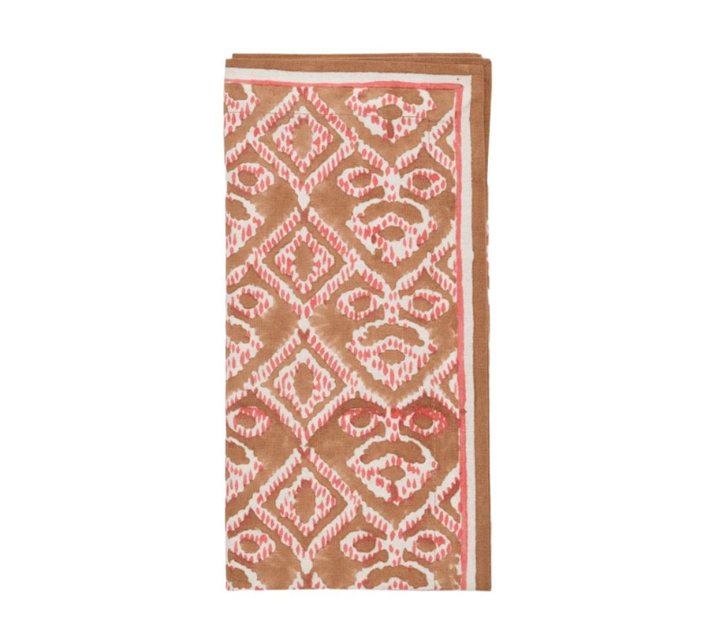 Alfresco Napkins Set of 4 in Brown & Orange by Kim Seybert