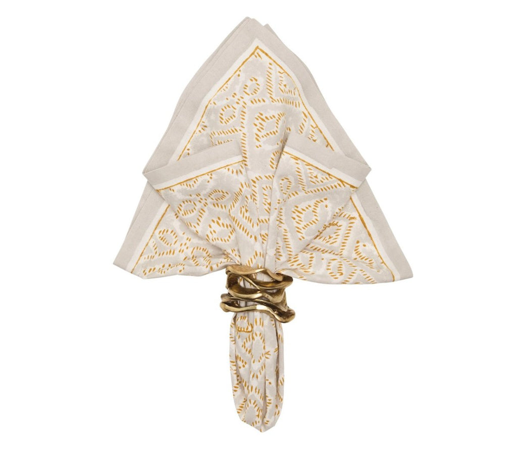 Alfresco Napkins Set of 4 in Natural & Gray by Kim Seybert