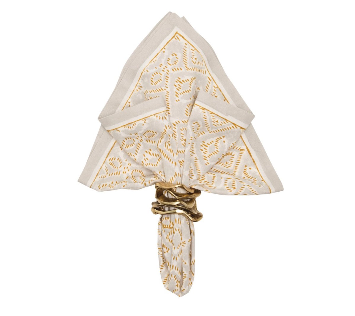 Alfresco Napkins Set of 4 in Natural & Gray by Kim Seybert