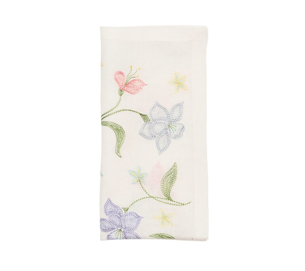 Vista Napkins in White & Multi by Kim Seybert