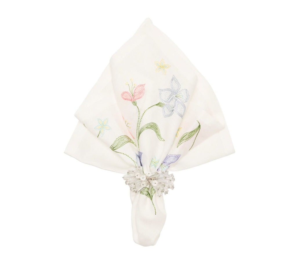 Vista Napkins in White & Multi by Kim Seybert