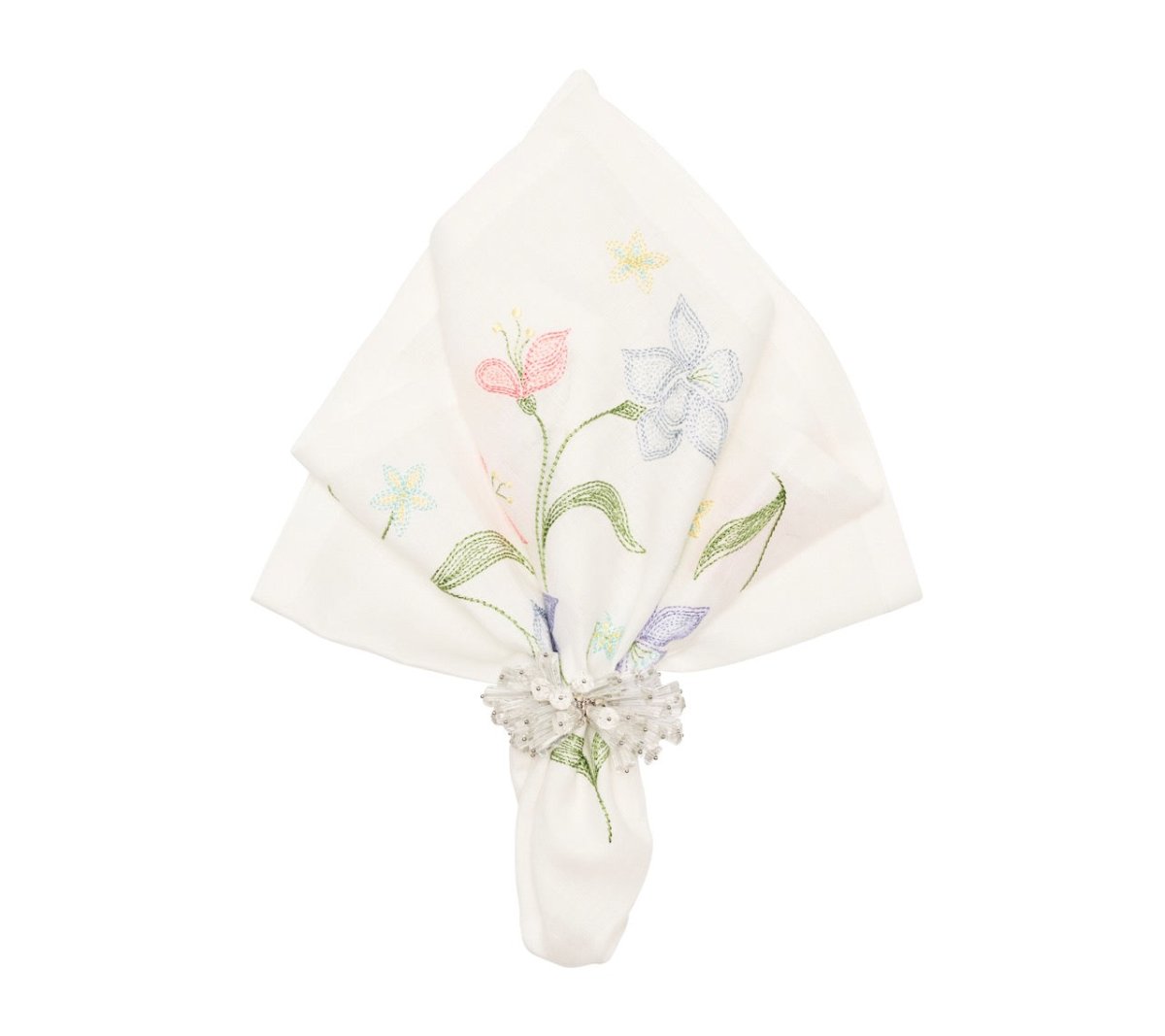 Vista Napkins in White & Multi by Kim Seybert