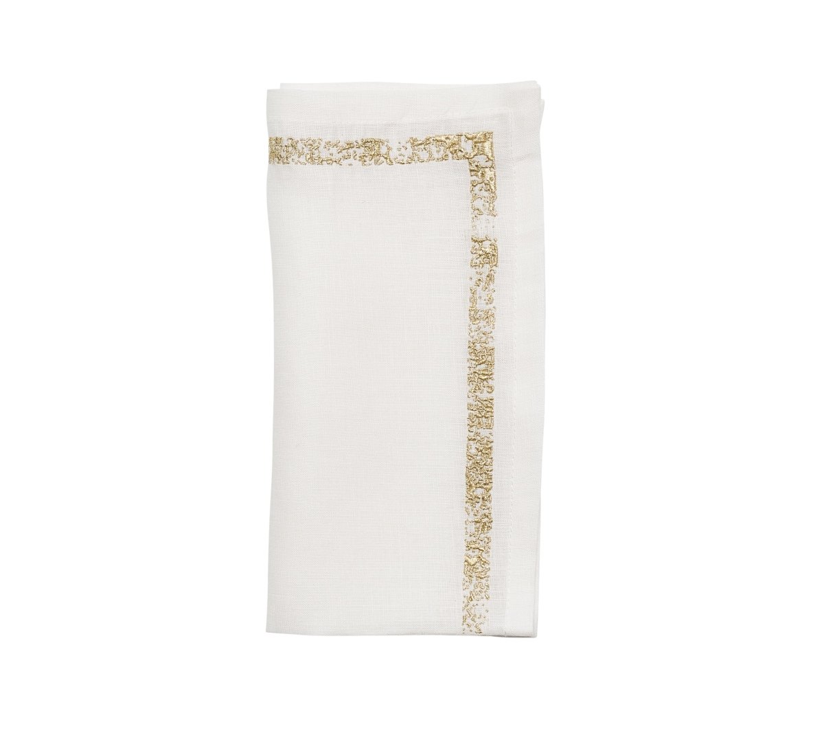 Impression Napkin in White & Gold Set of 4 by Kim Seybert