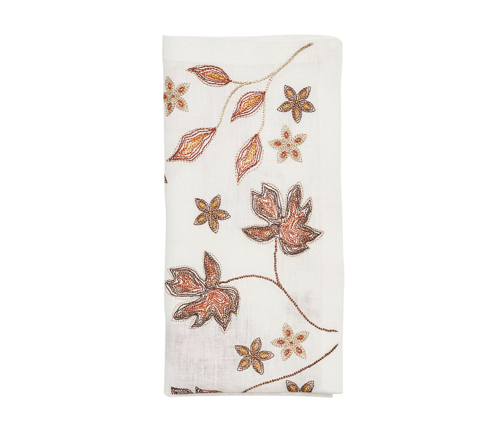 Maple Hues Napkin in White & Multi, Set of 4 Kim Seybert