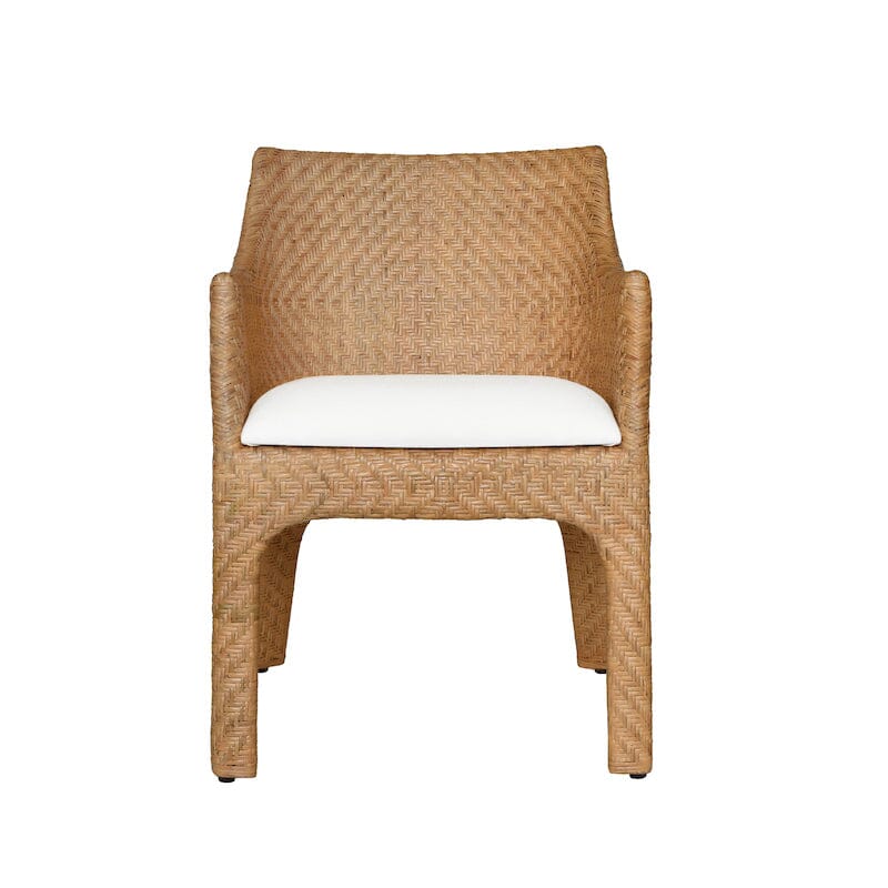 Noelle Basketweave Rattan Dining Chair by Worlds Away