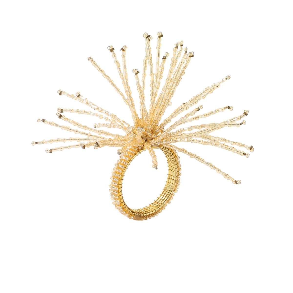 Spider Bead Burst Napkin Ring in Champagne Set of 4 by Kim Seybert