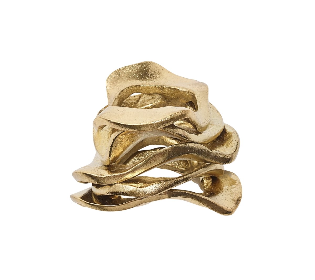 Flux Napkin Ring in Gold Set of 4 by Kim Seybert