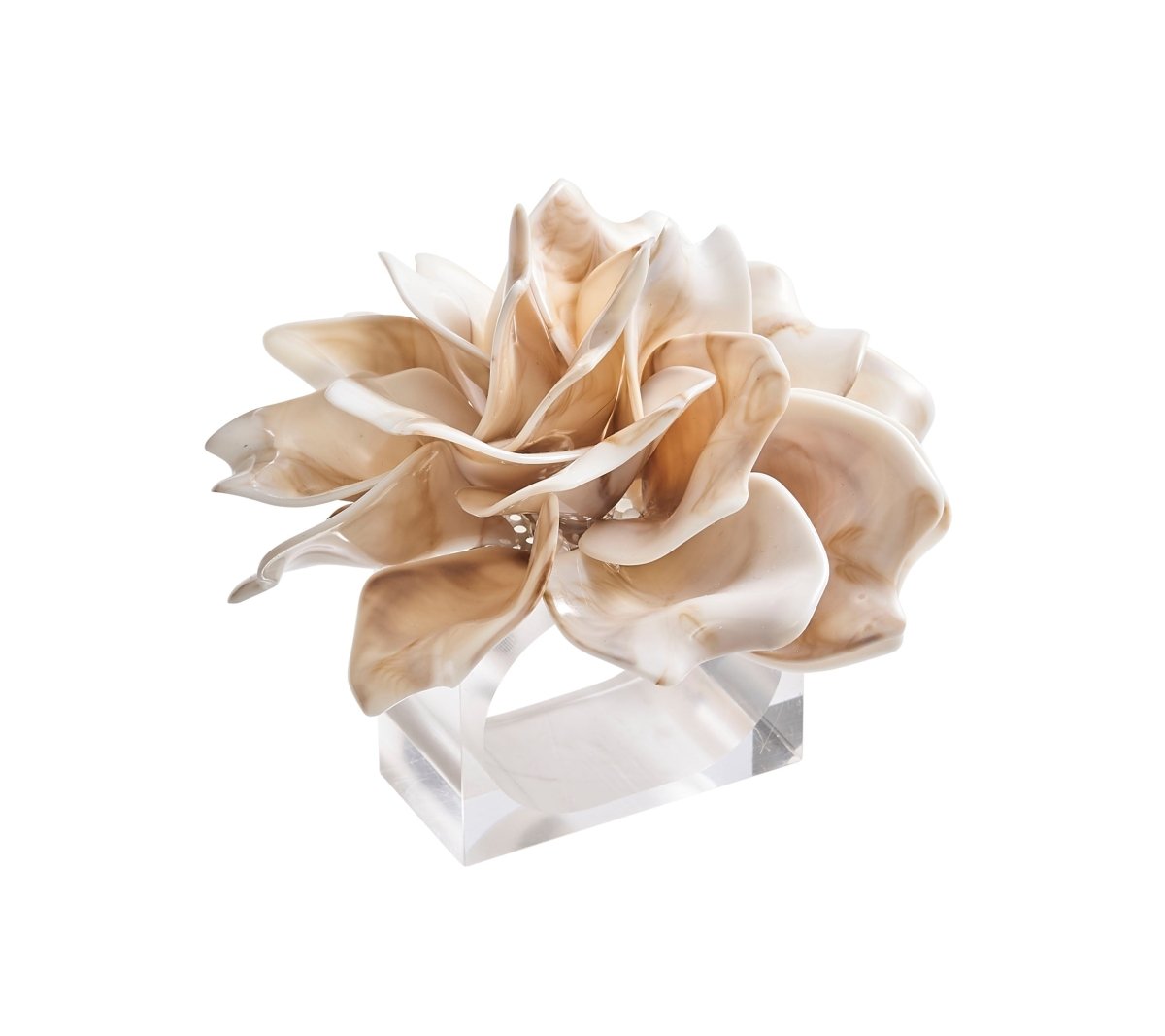 Dahlia Napkin Ring in Ivory Set of 4 by Kim Seybert