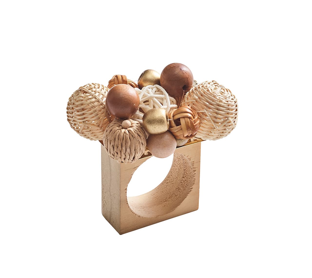 Java Napkin Ring in Natural & Brown Set of 4 by Kim Seybert