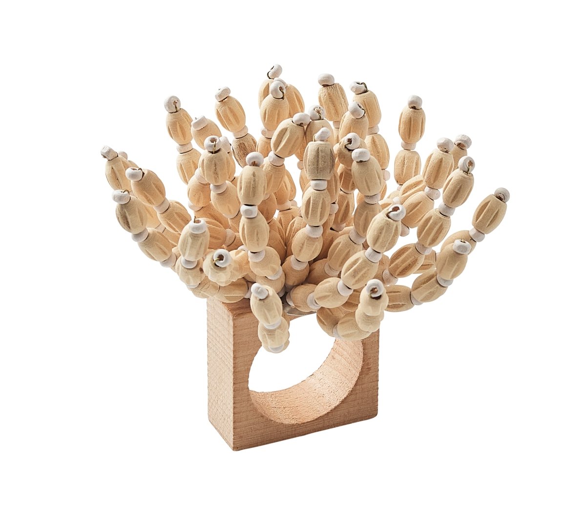 Reed Napkin Ring in Natural & White Set of 4 by Kim Seybert