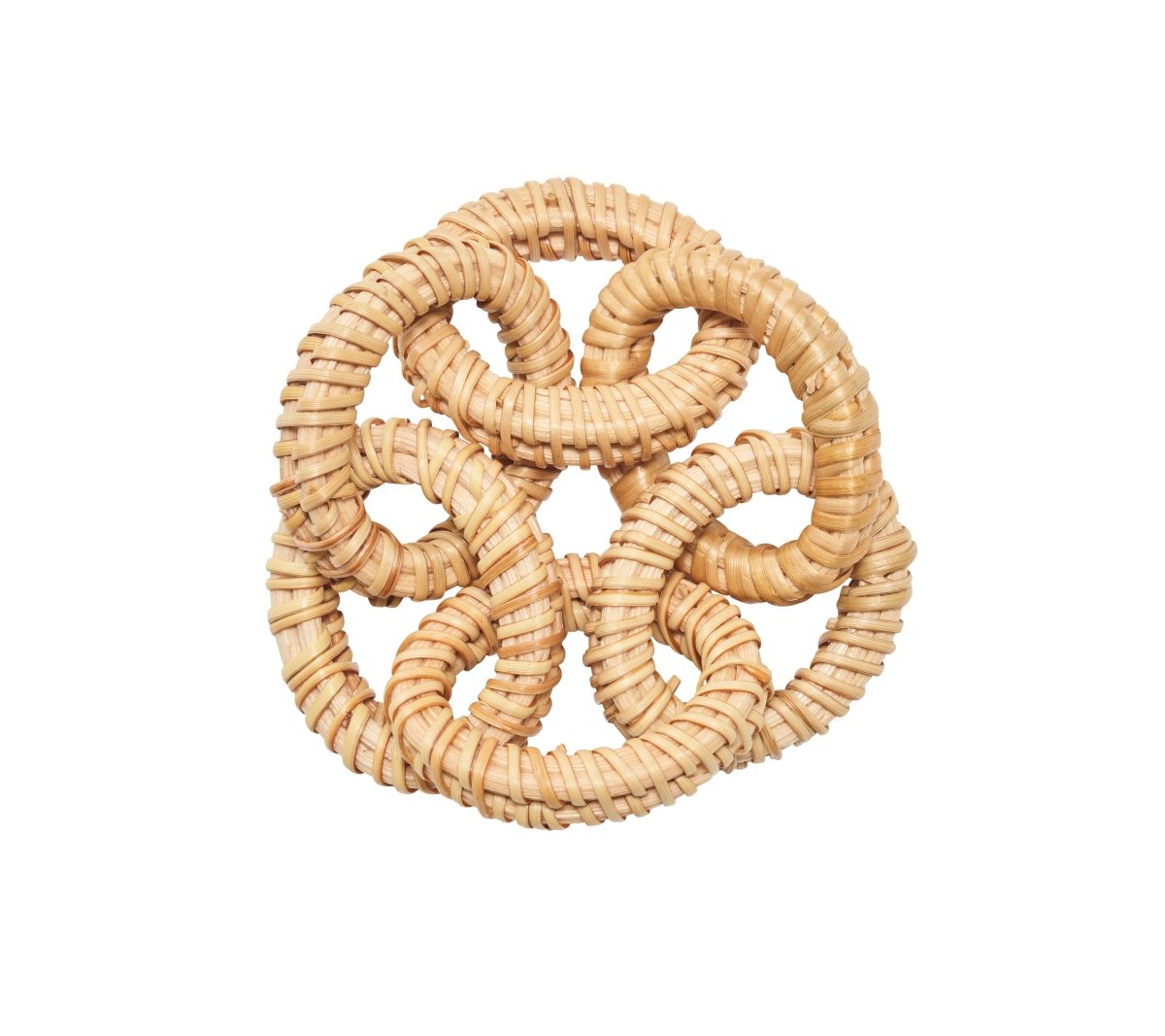Rattan Link Napkin Ring in Natural Set of 4 by Kim Seybert