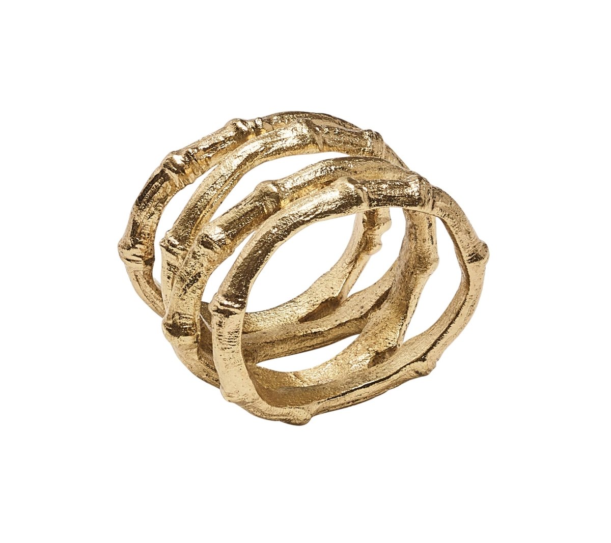 Bamboo Napkin Ring in Gold Set of 4 by Kim Seybert