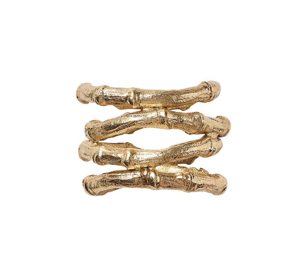 Bamboo Napkin Ring in Gold Set of 4 by Kim Seybert