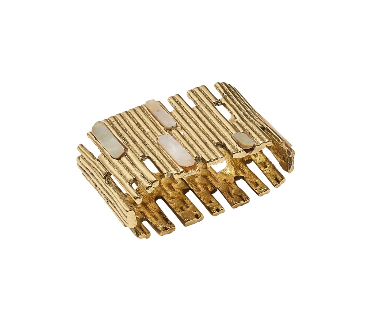 Matrix Napkin Ring in Gold Set of 4 by Kim Seybert