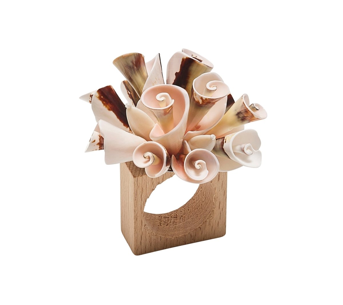 Seashell Burst Napkin Ring in Ivory & Natural Set of 4 by Kim Seybert