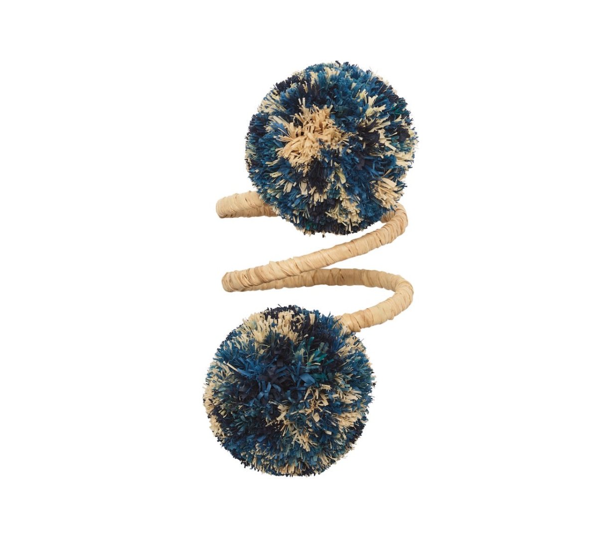 Casbah Napkin Rings Set of 4 in Natural & Blue by Kim Seybert