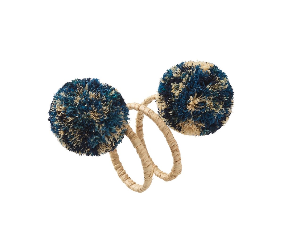 Casbah Napkin Rings Set of 4 in Natural & Blue by Kim Seybert