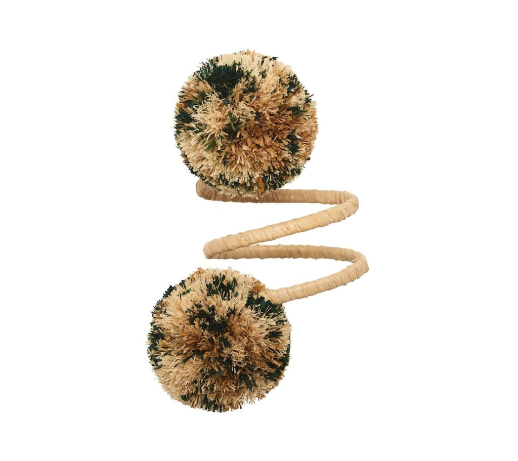 Casbah Napkin Rings Set of 4 in Natural & Green by Kim Seybert