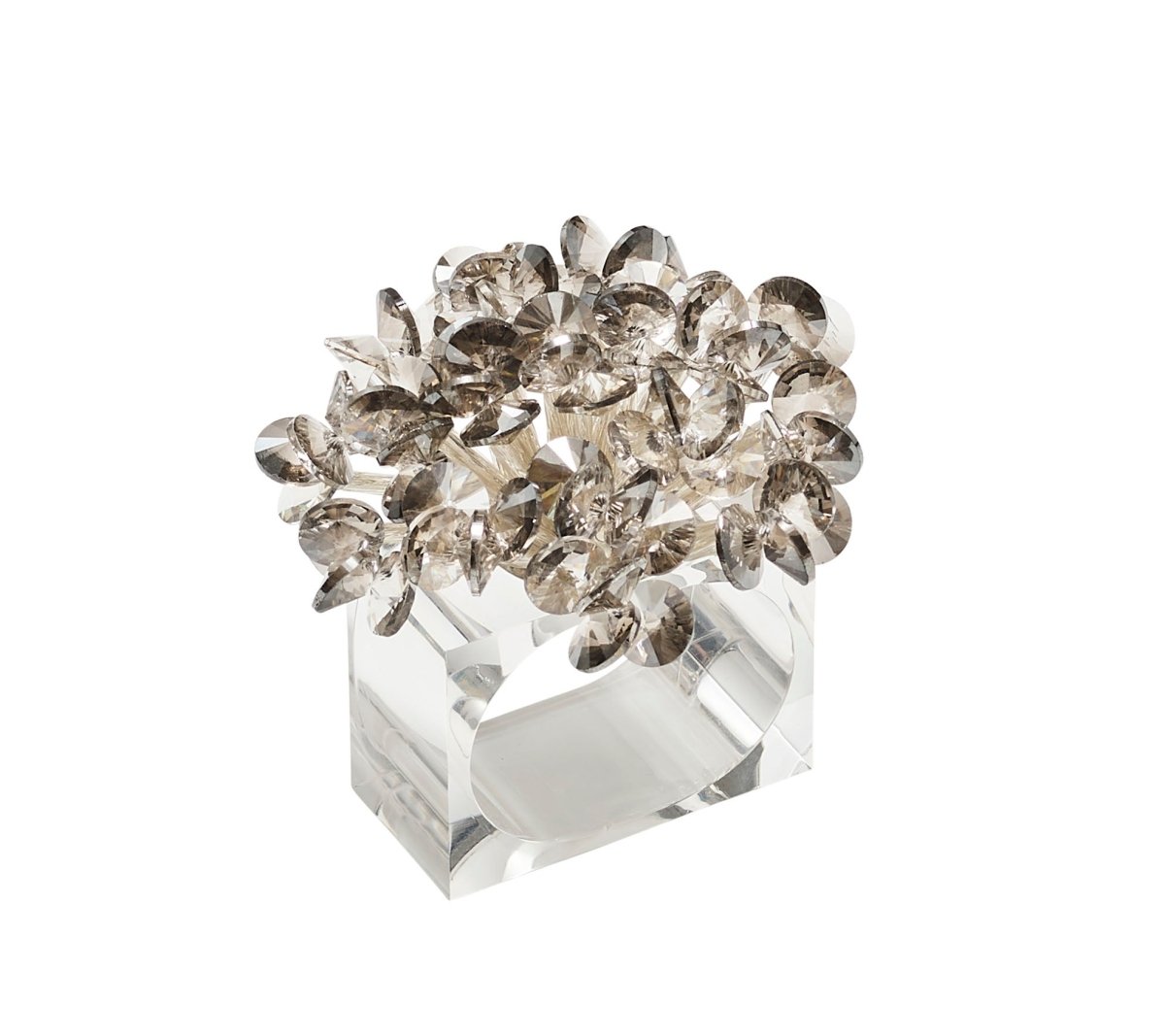 Aster Napkin Ring in Smoke Set of 4 by Kim Seybert