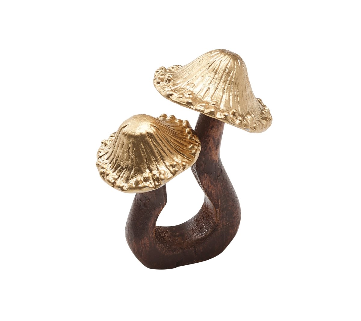 Sprout Napkin Ring in Brown & Gold, Set of 4 Kim Seybert